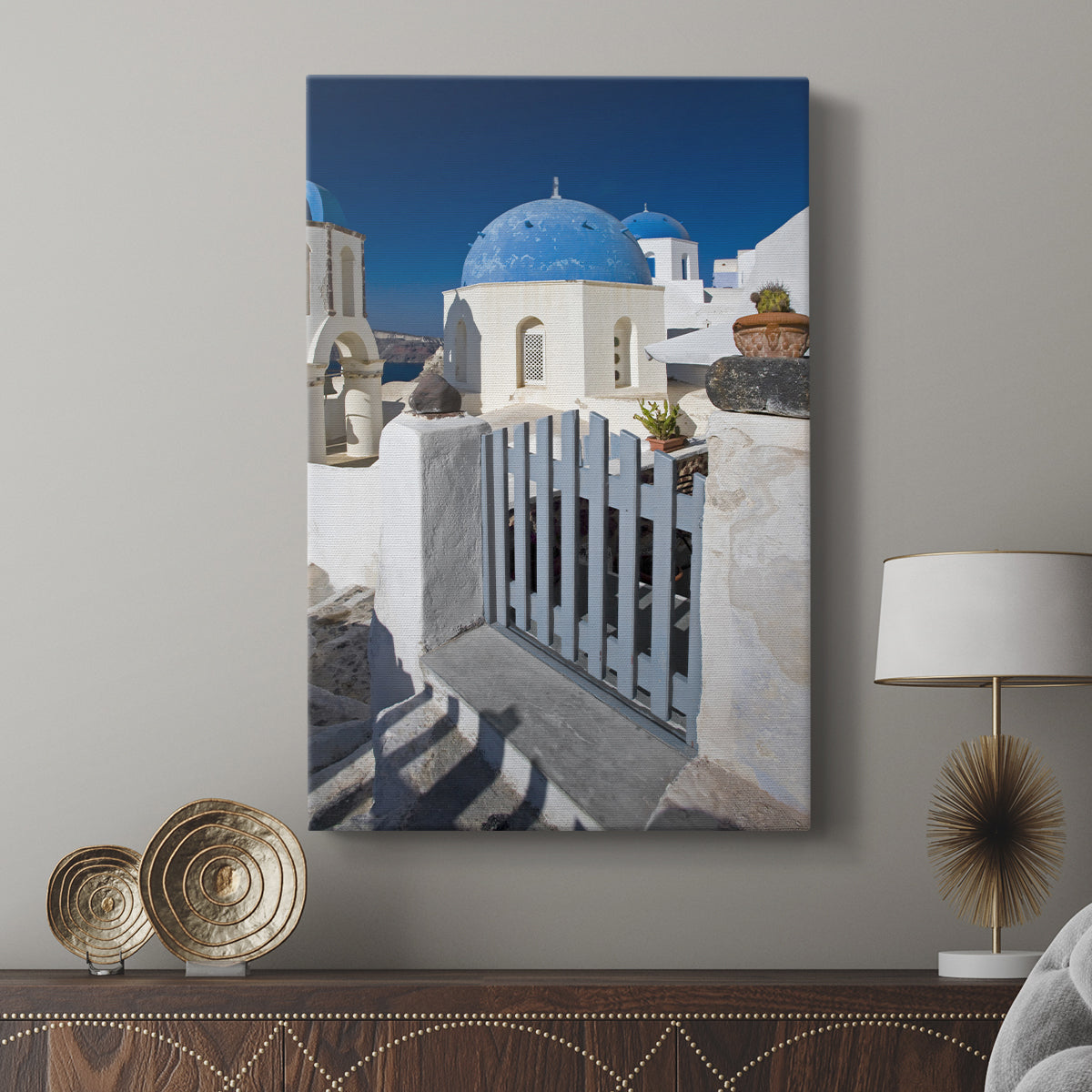 Santorini Sidewalk - Canvas Art Print
