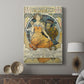 Canvas art print featuring a decorative poster with flowing lines and elegant composition displayed in a modern interior space.