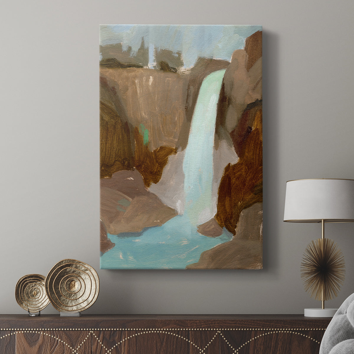 Turquoise Falls II - Canvas Art Print