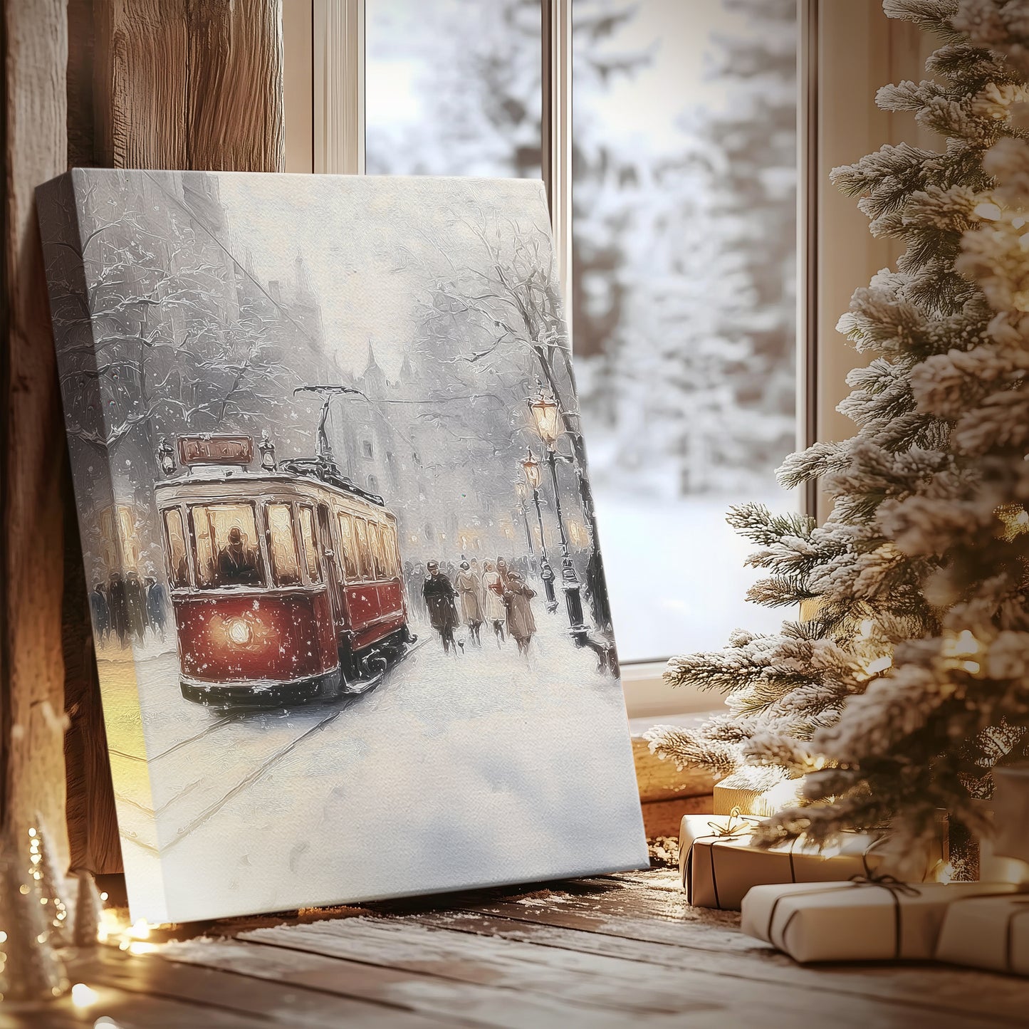 Snowwhite Lantern at Twilight - Canvas Art Print