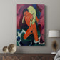 Canvas art print featuring a modern composition with soft shapes and vivid color displayed in a modern interior space.