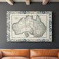 Bordered Map of Australia - Canvas Art Print