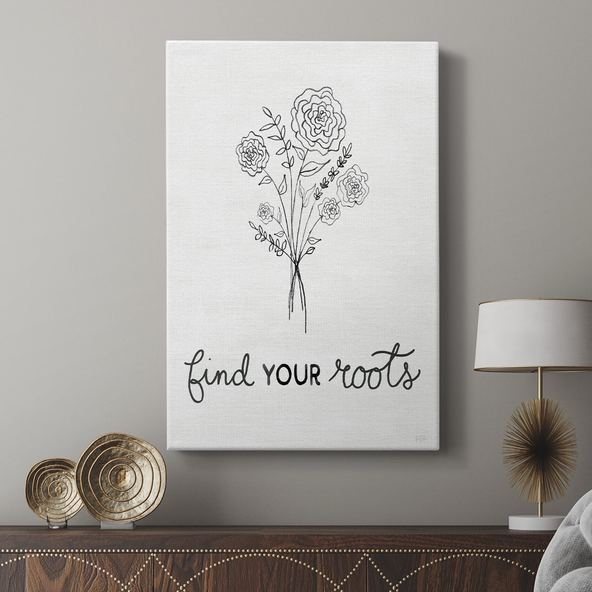 Find Your Roots Sketch - Canvas Art Print