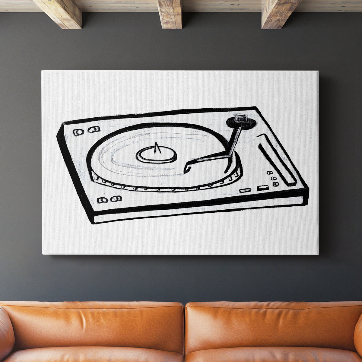 Vinyl Sketch - Canvas Art Print
