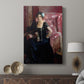 Canvas art print featuring a graceful portrait with flowing fabric and gentle highlights displayed in a modern interior space.