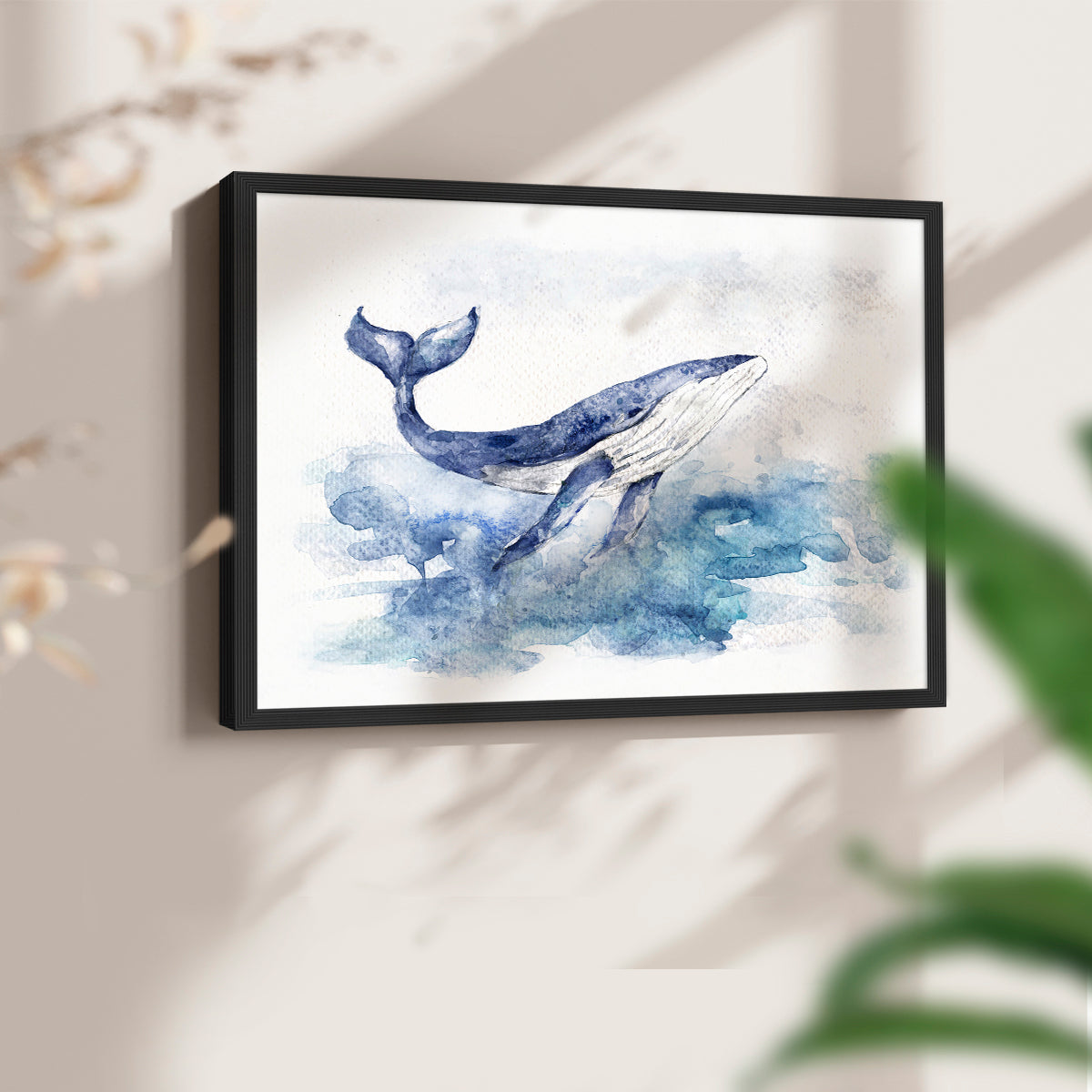 45573,whale,ocean,watercolor,painting,marine life,art,nature,blue,aquatic,surfacing,tranquil,wildlife,sea,animal,creative,illustration,water,beauty,environment,serene,ocean waves,natural habitat,fluke,graceful,peaceful,splash,oceanic,underwater,movement,glassy water,coastal,wild,ocean view,marine environment,fine art,tranquility,blue tones,fluid,Re-stickable,Nautical & Beach