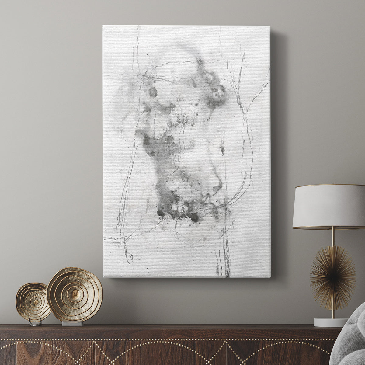 Graphite Abstract IV - Canvas Art Print
