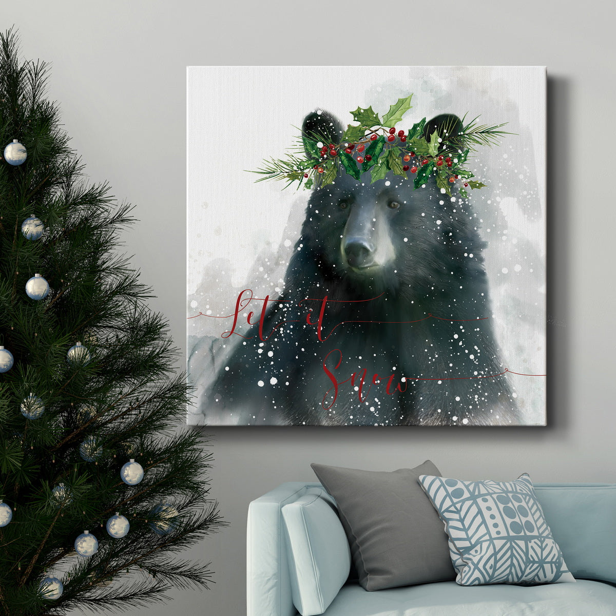 Let It Snow Bear-Premium Gallery Wrapped Canvas - Ready to Hang