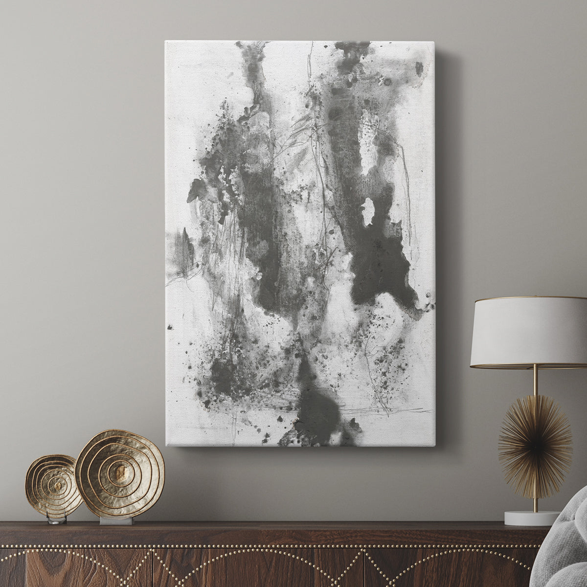 Graphite Abstract III - Canvas Art Print