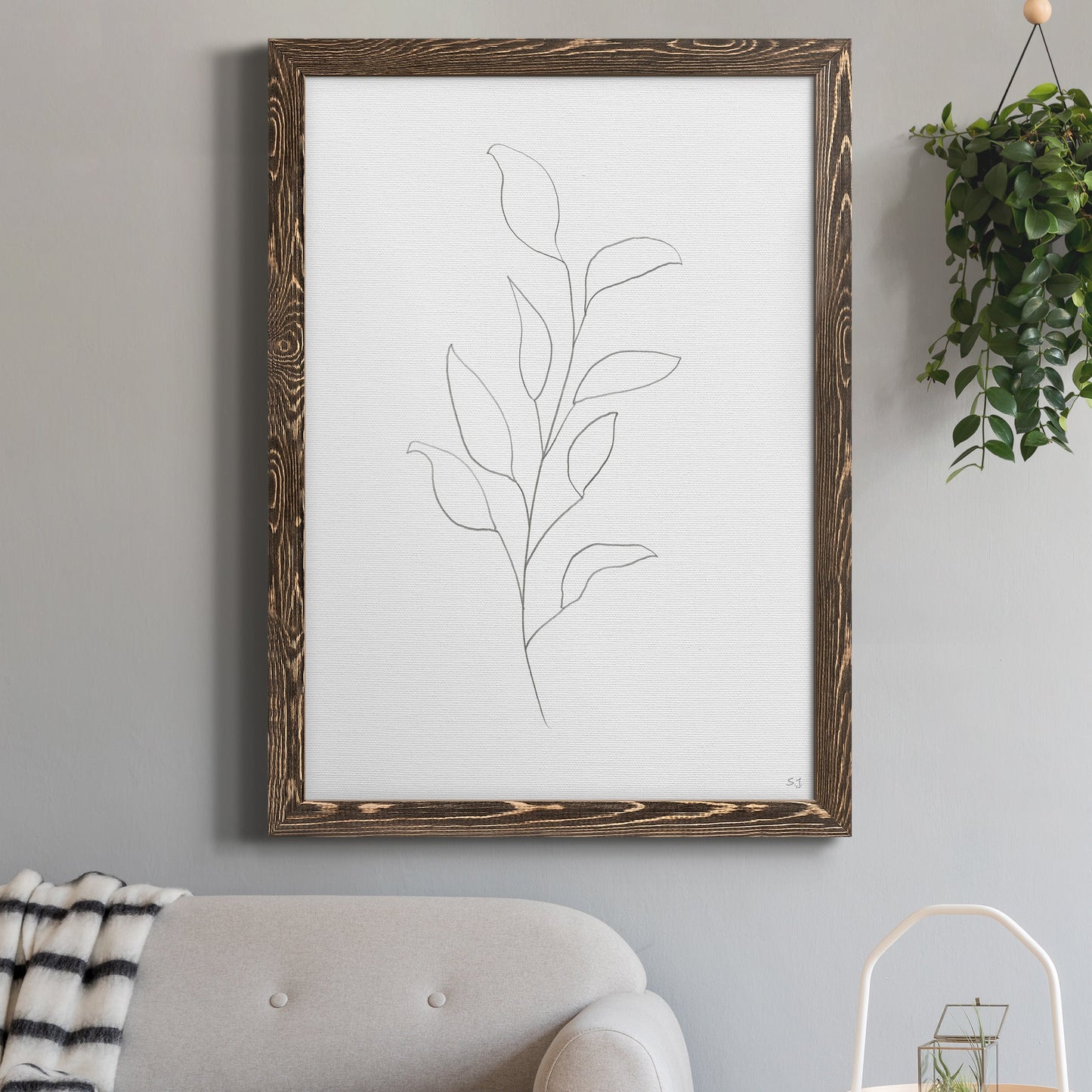 Botanical Gesture VI - Premium Canvas Framed in Barnwood - Ready to Hang