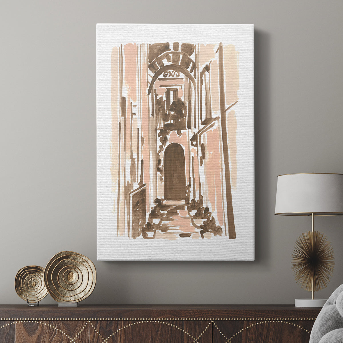 Blush Architecture Study IV - Canvas Art Print