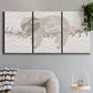 Three-panel canvas wall art featuring sloth with floral decorative elements, displayed in a modern living room above a sofa.