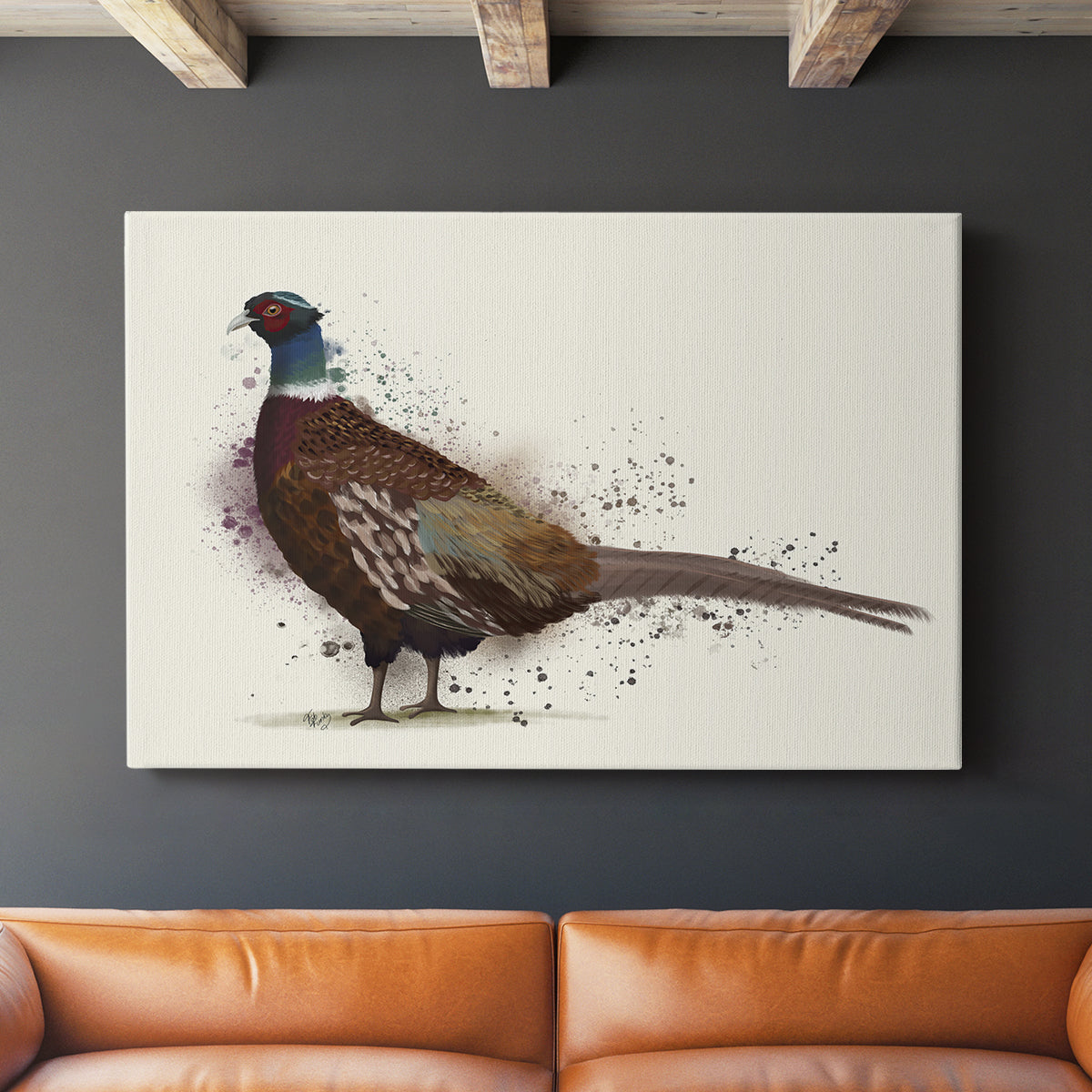 Pheasant Splash 1 - Canvas Art Print