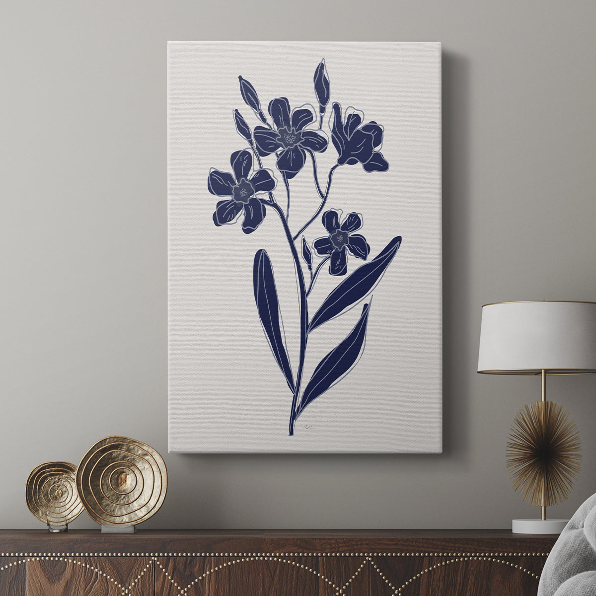 Indigo Botanical Study II - Canvas Art Print