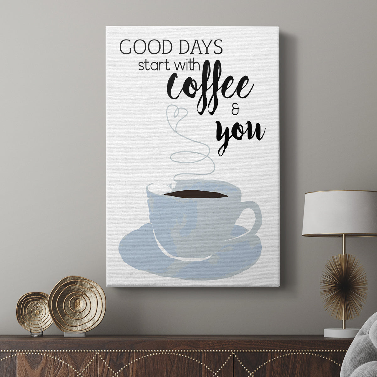 Start With Coffee & You - Canvas Art Print
