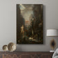 Canvas art print featuring a dramatic composition with a figure and beast in motion displayed in a modern interior space.