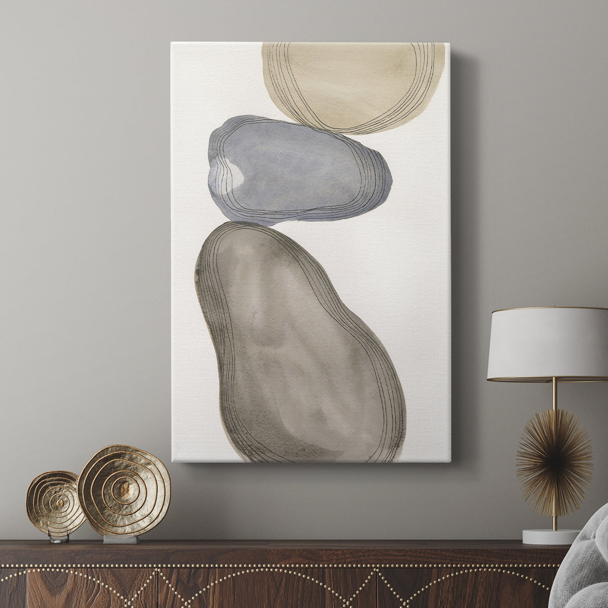 River Rocks Contour II - Canvas Art Print