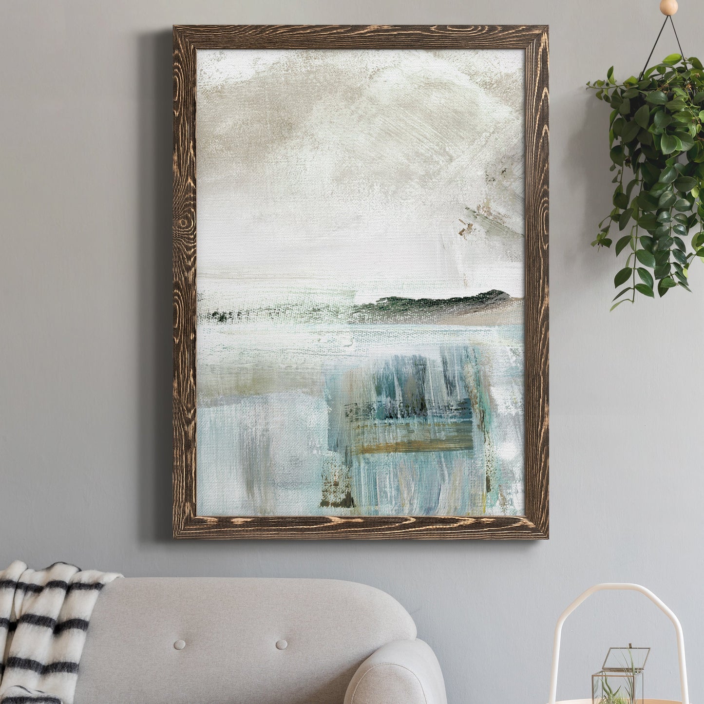 Summer Teal II - Premium Canvas Framed in Barnwood - Ready to Hang