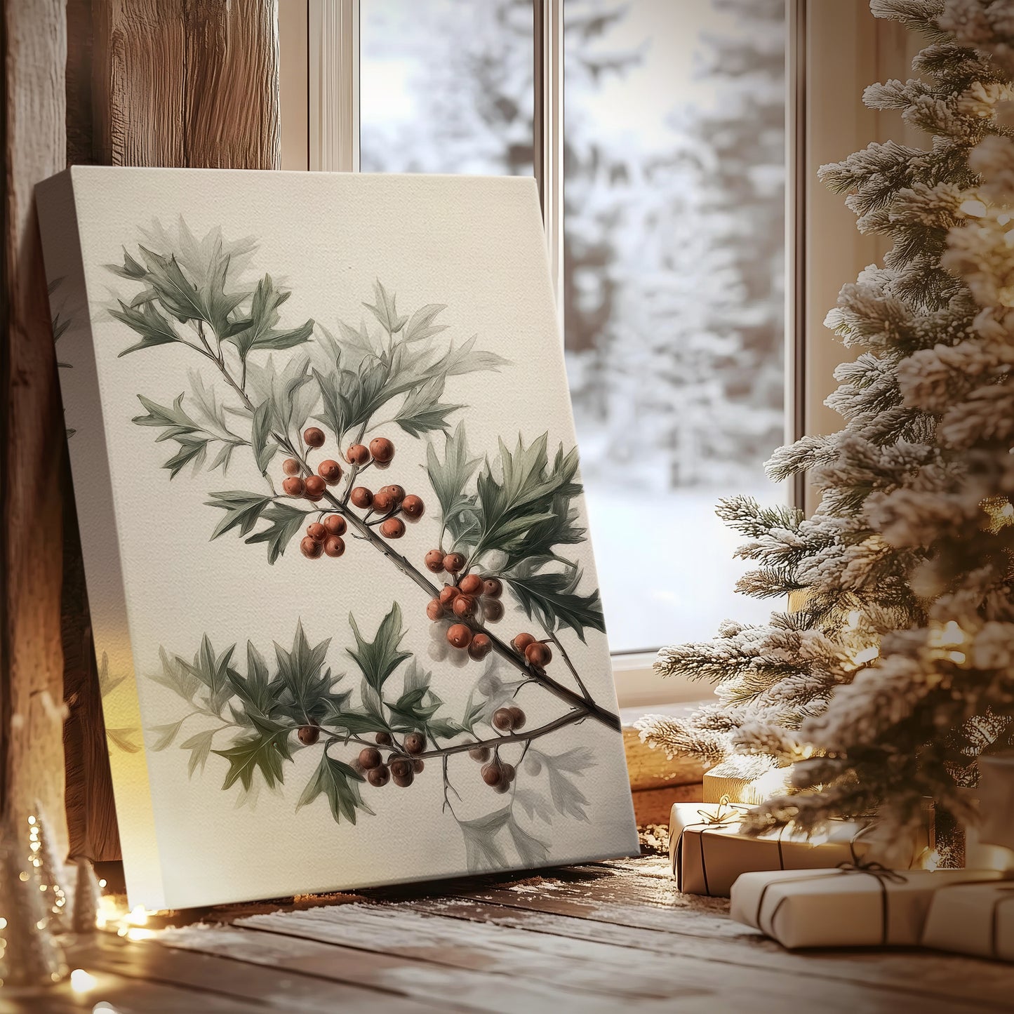 Golden Snow at Eve - Canvas Art Print