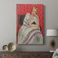 Canvas art print featuring a stylized portrait with minimal detail and balanced color displayed in a modern interior space.