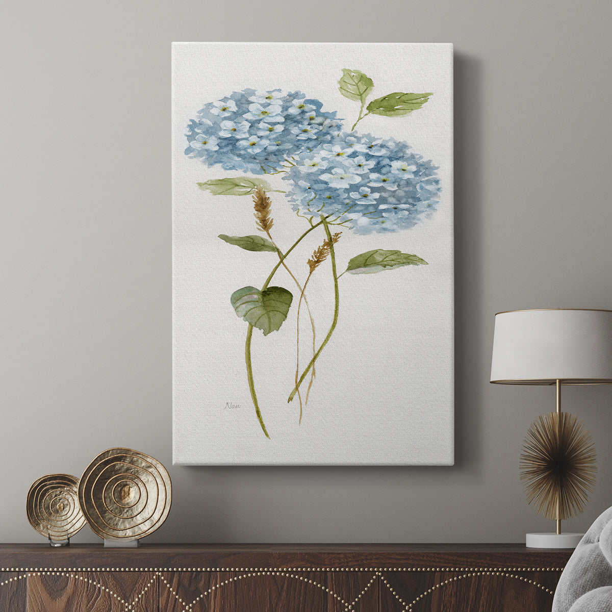 Petite Blue Hydrangea II - Canvas Art Print