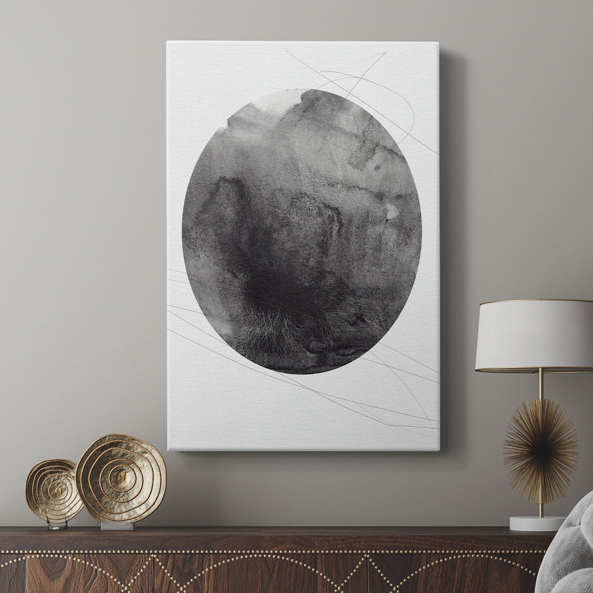 Graphite Moon I - Canvas Art Print