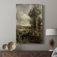 Canvas art print featuring a peaceful landscape with natural tones and open sky displayed in a modern interior space.