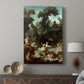 Canvas art print featuring a Romantic chase scene with flowing garments and greenery displayed in a modern interior space.
