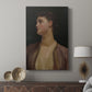 Canvas art print featuring a gentle portrait with minimal background and calm mood displayed in a modern interior space.
