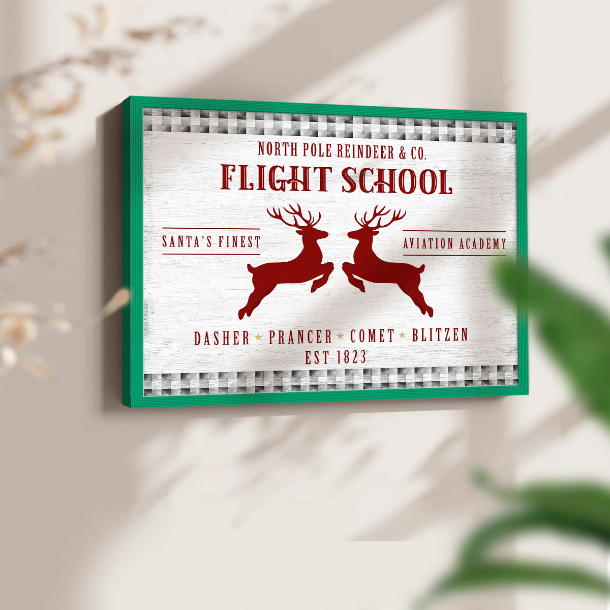 45162,north pole,reindeer,flight school,santa,aviation,academy,christmas,holiday,decor,sign,festive,winter,animals,training,elves,charming,playful,red,white,established,education,seasonal,holiday cheer,children,magic,snow,whimsical,creativity,tradition,art,celebrations,joy,spirit,unique,design,fun,imaginative,graphic,attraction,entertainment,character,Re-stickable,Landscape & Nature