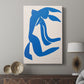 Canvas art print featuring a modern collage-like image with fluid organic forms displayed in a modern interior space.