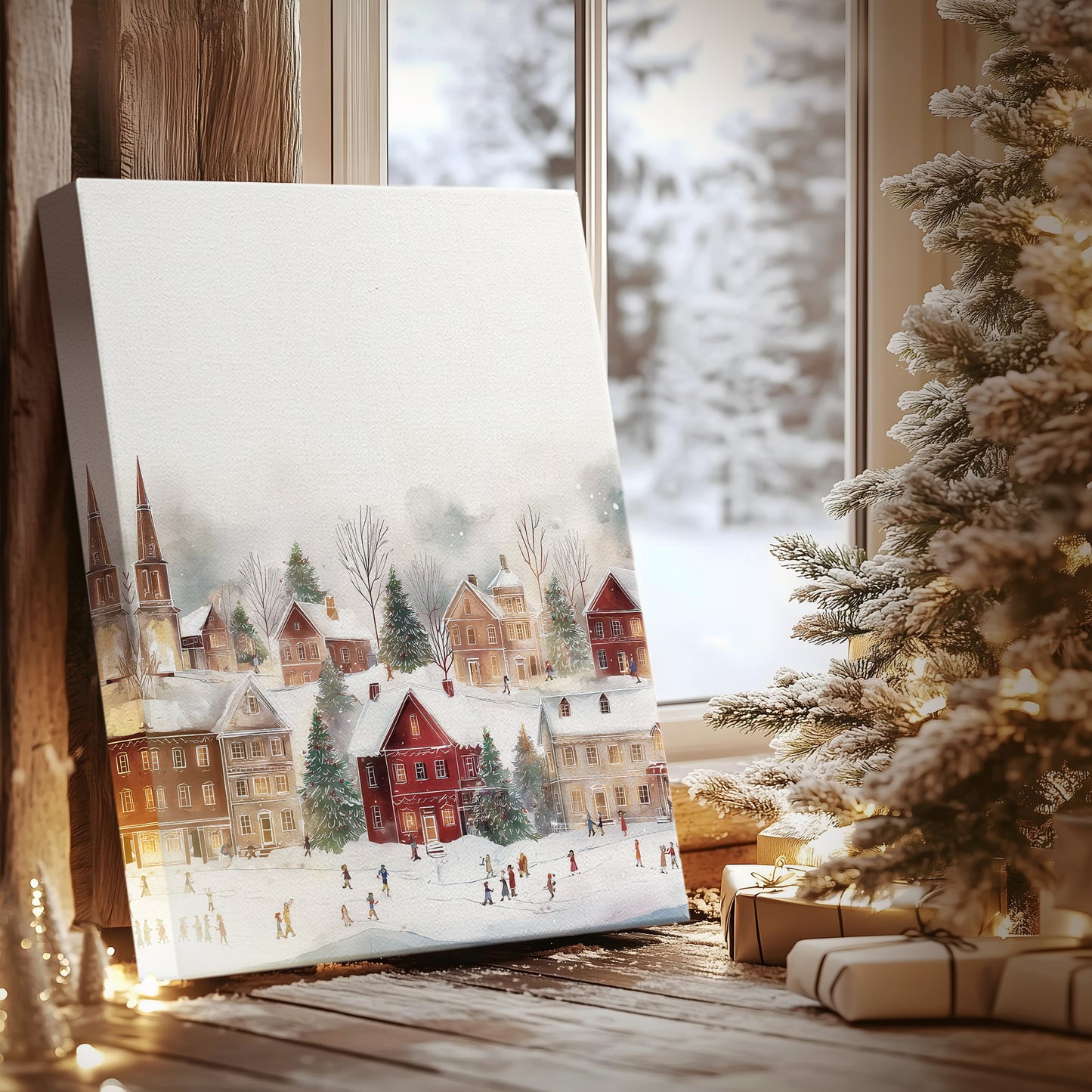 Frostlit Evergreen Green - Canvas Art Print