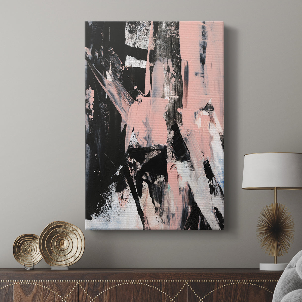 Black & Blush II - Canvas Art Print