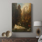 Canvas art print featuring a narrative scene with a child and surrounding forms displayed in a modern interior space.
