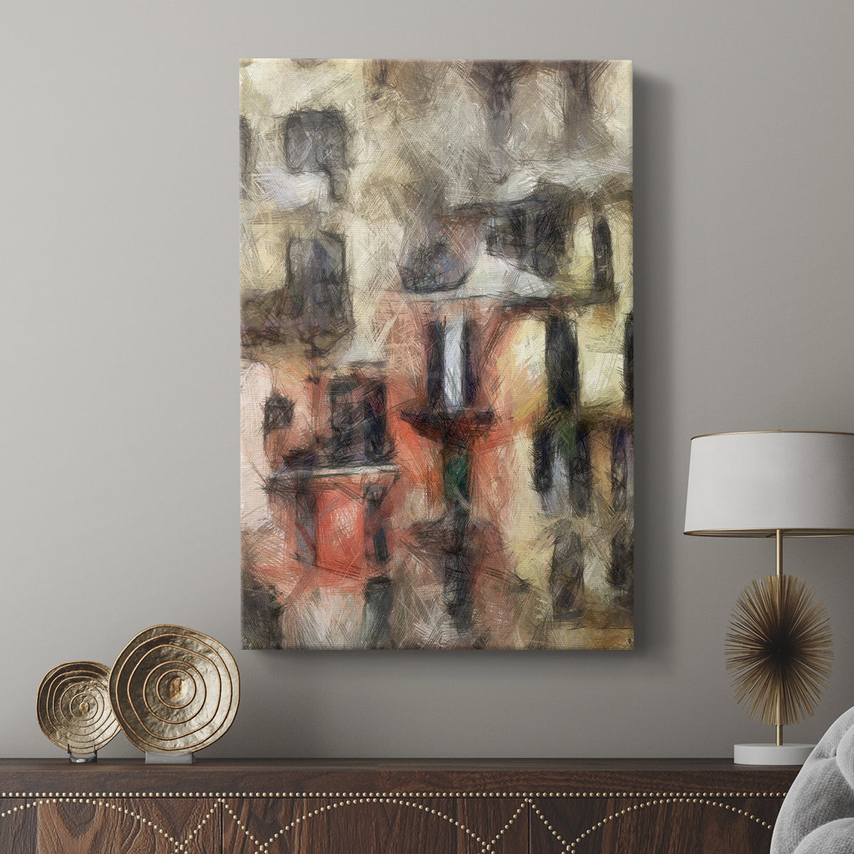 Stacked Houses I - Canvas Art Print