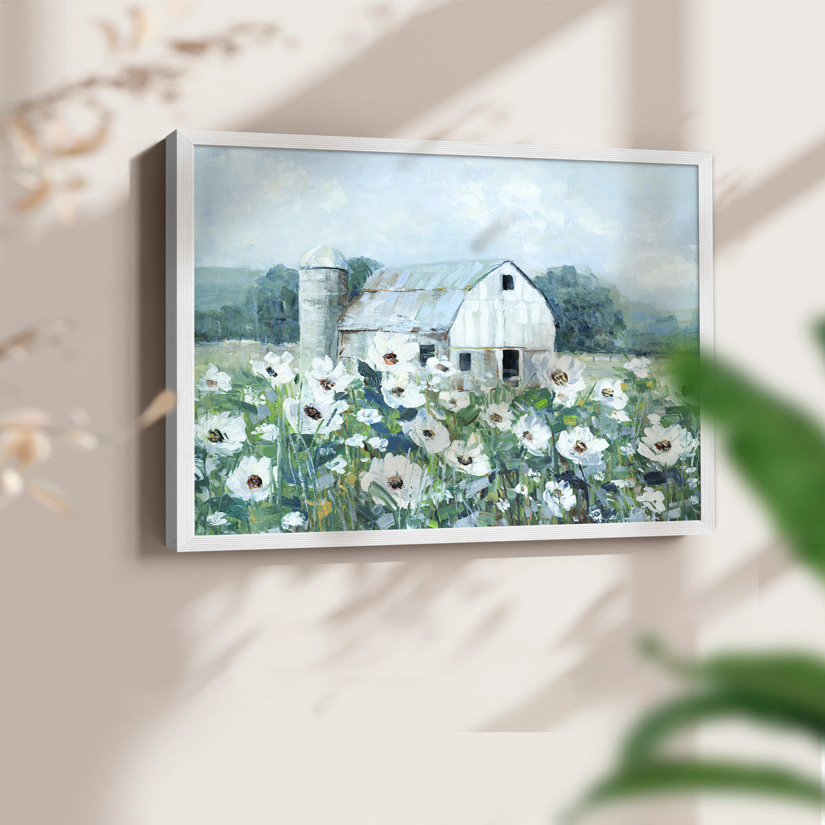 45955,barn,flowers,countryside,landscape,rustic,nature,dawn,tranquility,white,blooms,hills,agriculture,rural,serene,field,environment,farm,old,peaceful,sunlight,petals,greenery,outdoors,summer,scenic,beauty,architecture,plants,meadow,bright,floral,artistry,canvas,farm life,picturesque,rural life,flora,seasonal,charm,Re-stickable,Animals