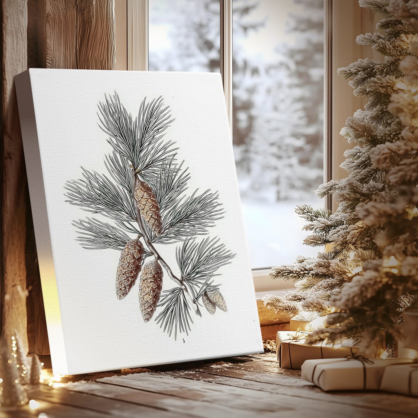 Frostlit Star Hearth - Canvas Art Print