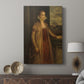 Canvas art print featuring a composed portrait with minimal detail and calm presence displayed in a modern interior space.