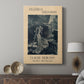 Canvas art print featuring a vintage poster with elegant figures and detailed design displayed in a modern interior space.