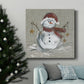 Linen Snowman I-Premium Gallery Wrapped Canvas - Ready to Hang