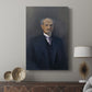 Canvas art print featuring a classic figure study with minimal background and soft lighting displayed in a modern interior space.