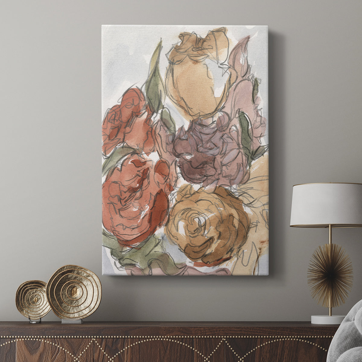 Cropped Floral Arrangement II - Canvas Art Print