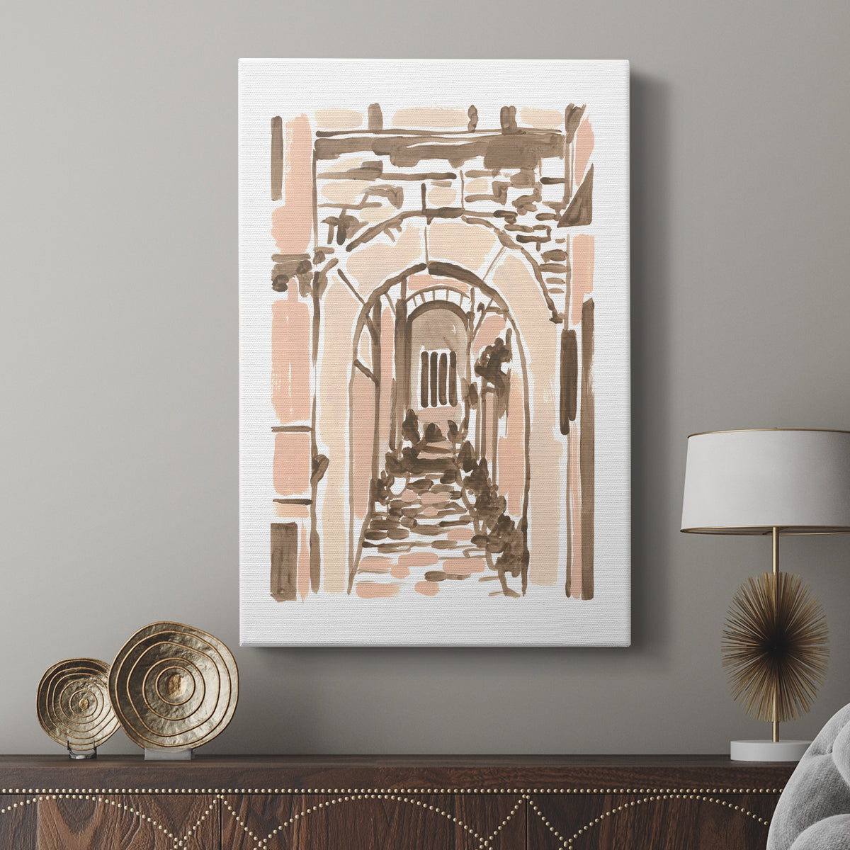 Blush Architecture Study III - Canvas Art Print