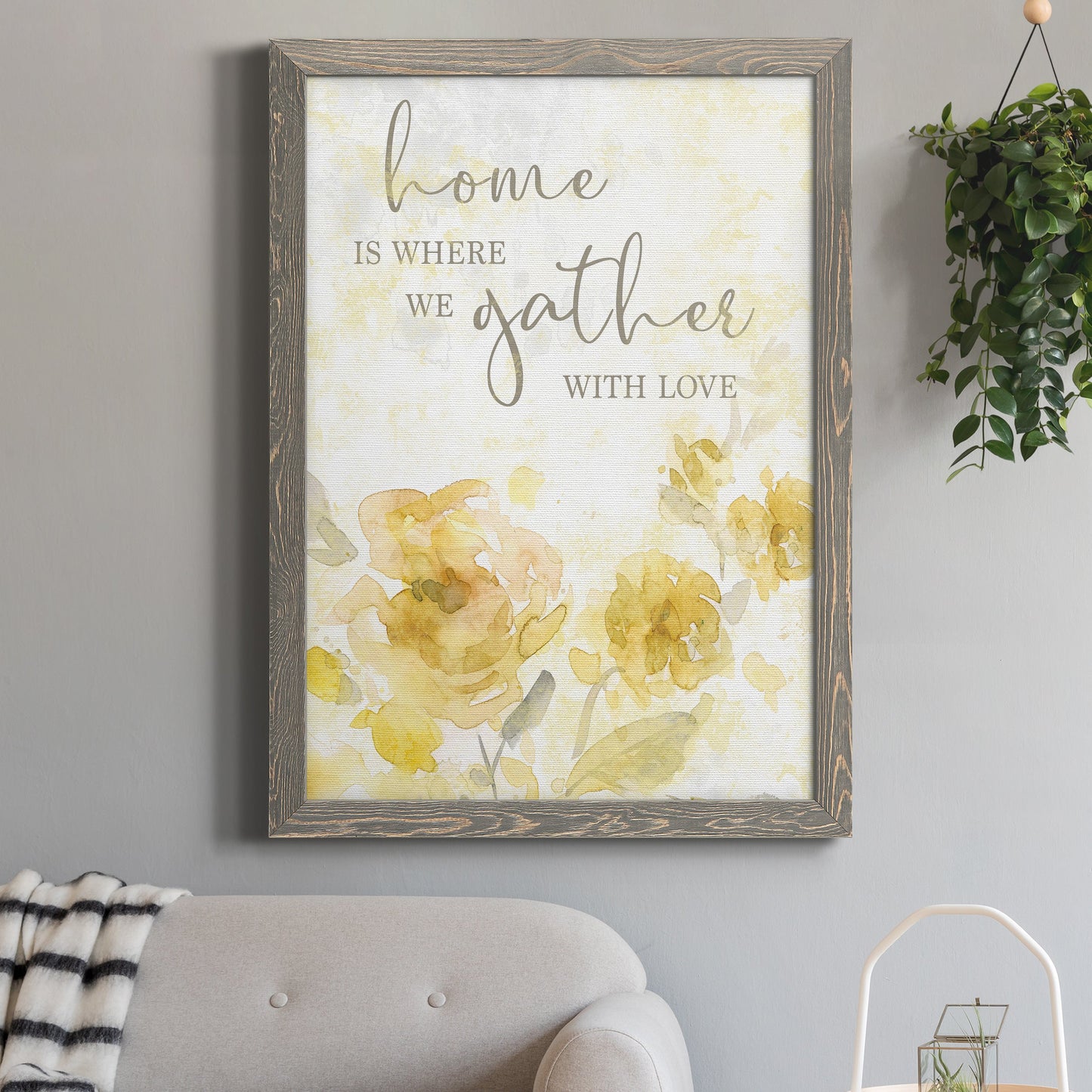 Gather with Love - Premium Canvas Framed in Barnwood - Ready to Hang