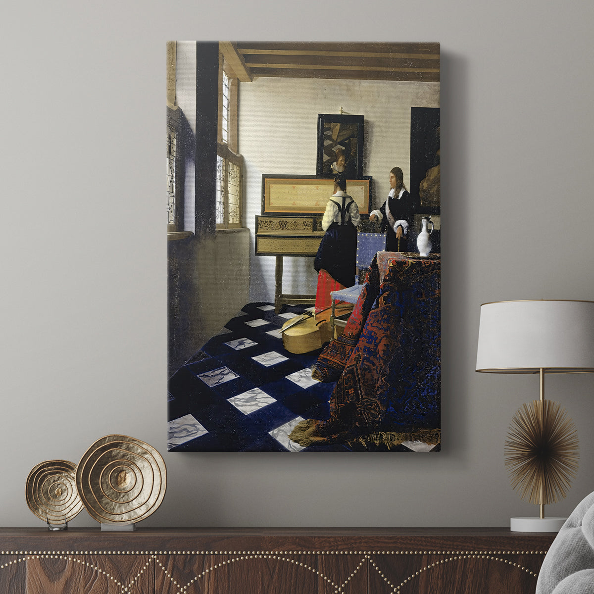 Canvas art print featuring a quiet domestic setting with balanced structure displayed in a modern interior space.