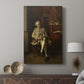 Canvas art print featuring a contemplative interior scene with soft shadow and light displayed in a modern interior space.
