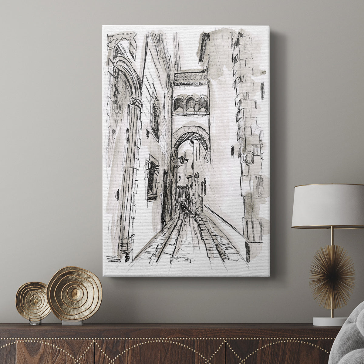 Europe Street Sketches II - Canvas Art Print