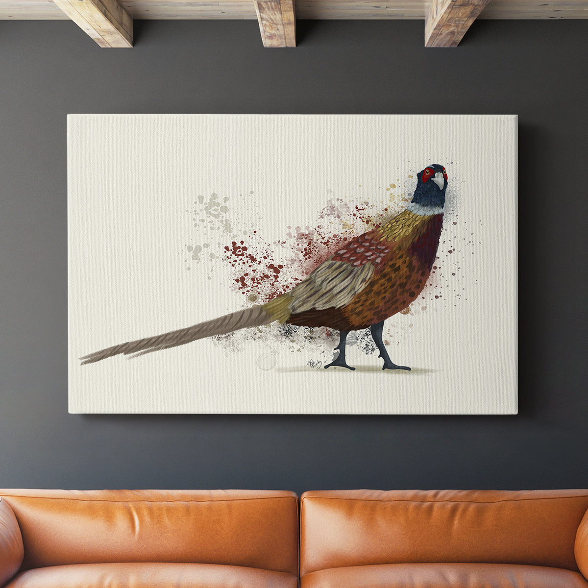 Pheasant Splash 2 - Canvas Art Print