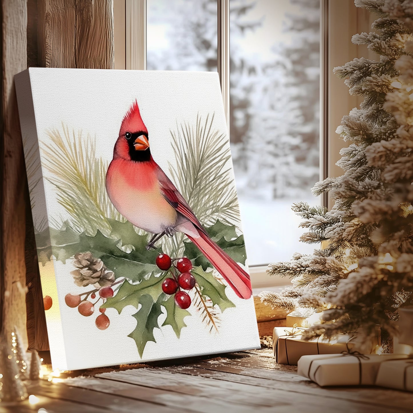 Tinsel-Gold Dawn Green - Canvas Art Print