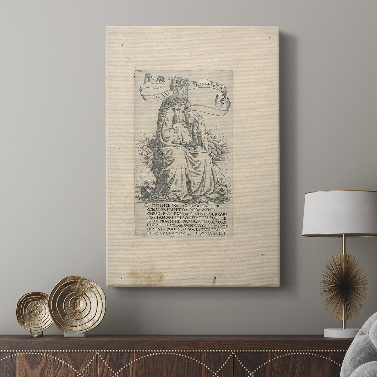Canvas art print featuring a refined illustration with minimal shading and clarity displayed in a modern interior space.